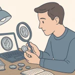 A collector explores old Victorian era British coins.